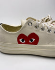 Converse Low Top "Cdg White"  Used Size 8.5