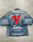 Amiri Denim Jacket "LOVERS" Blue Used Size 48