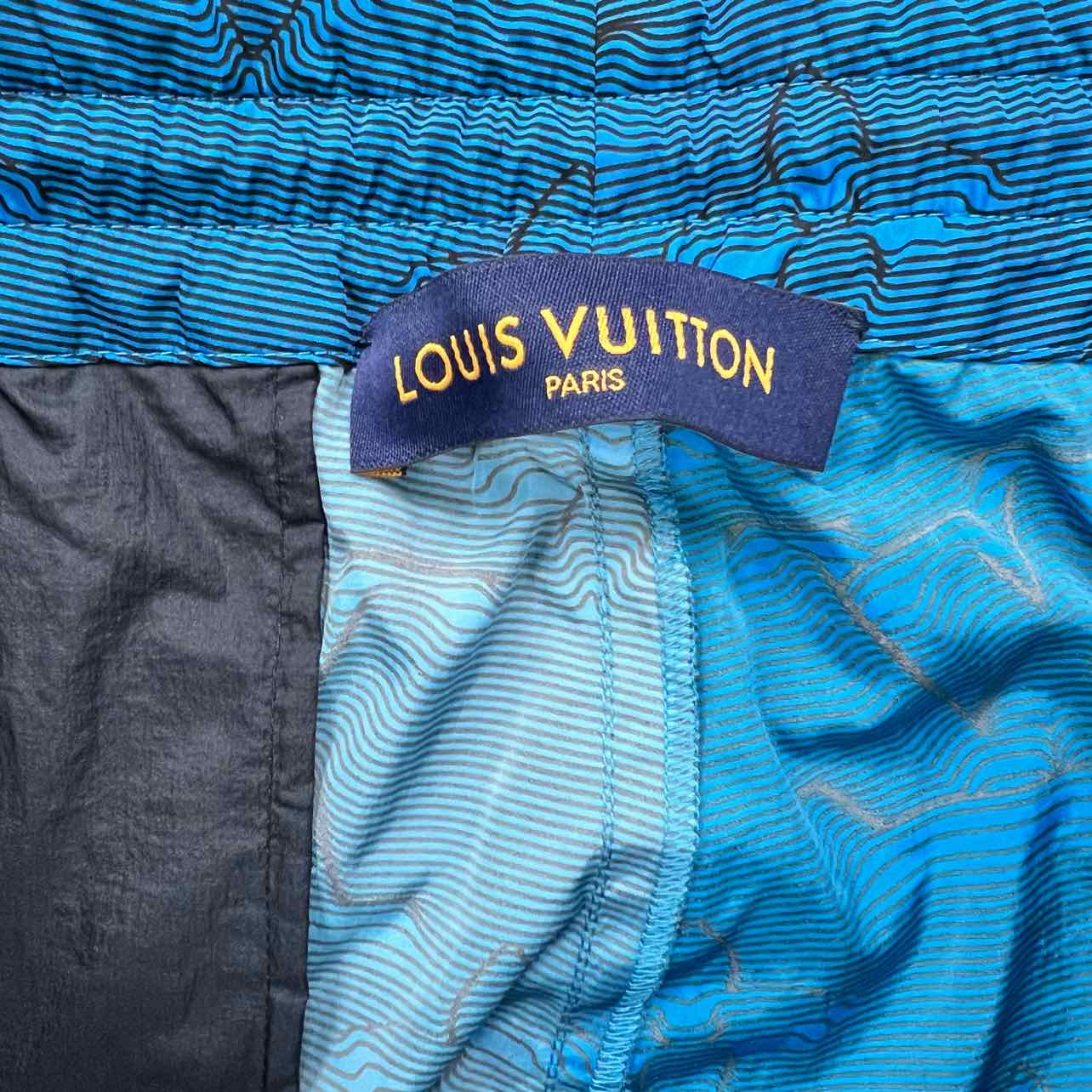 Louis Vuitton Track Pants &quot;MONOGRAM&quot; Blue Used Size 46
