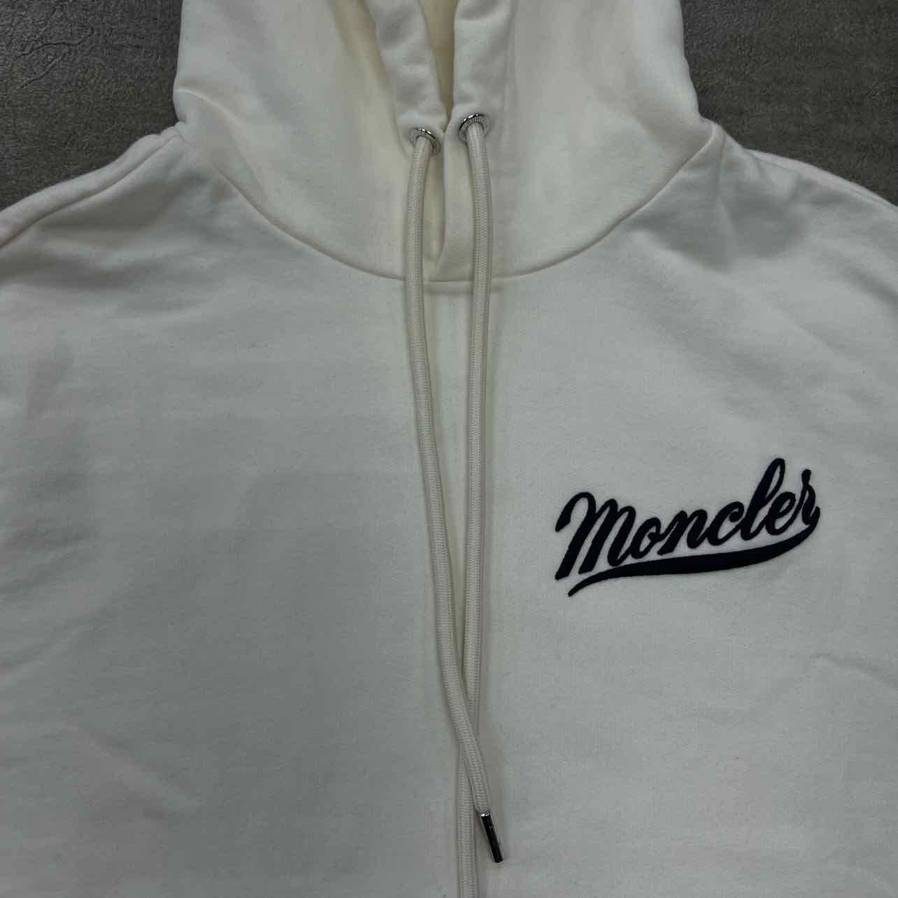 Moncler Hoodie &quot;EMBROIDERED&quot; Cream Used Size XL
