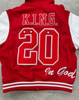 Supreme Varsity Jacket "KING" Red Used Size M