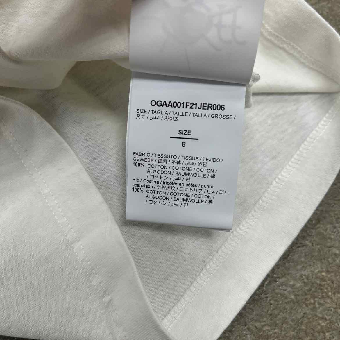 OFF-WHITE T-Shirt "LILAC" White New Size 8