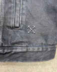 OFF-WHITE Denim Jacket "ARROW SKATE" Black Used Size 2XL