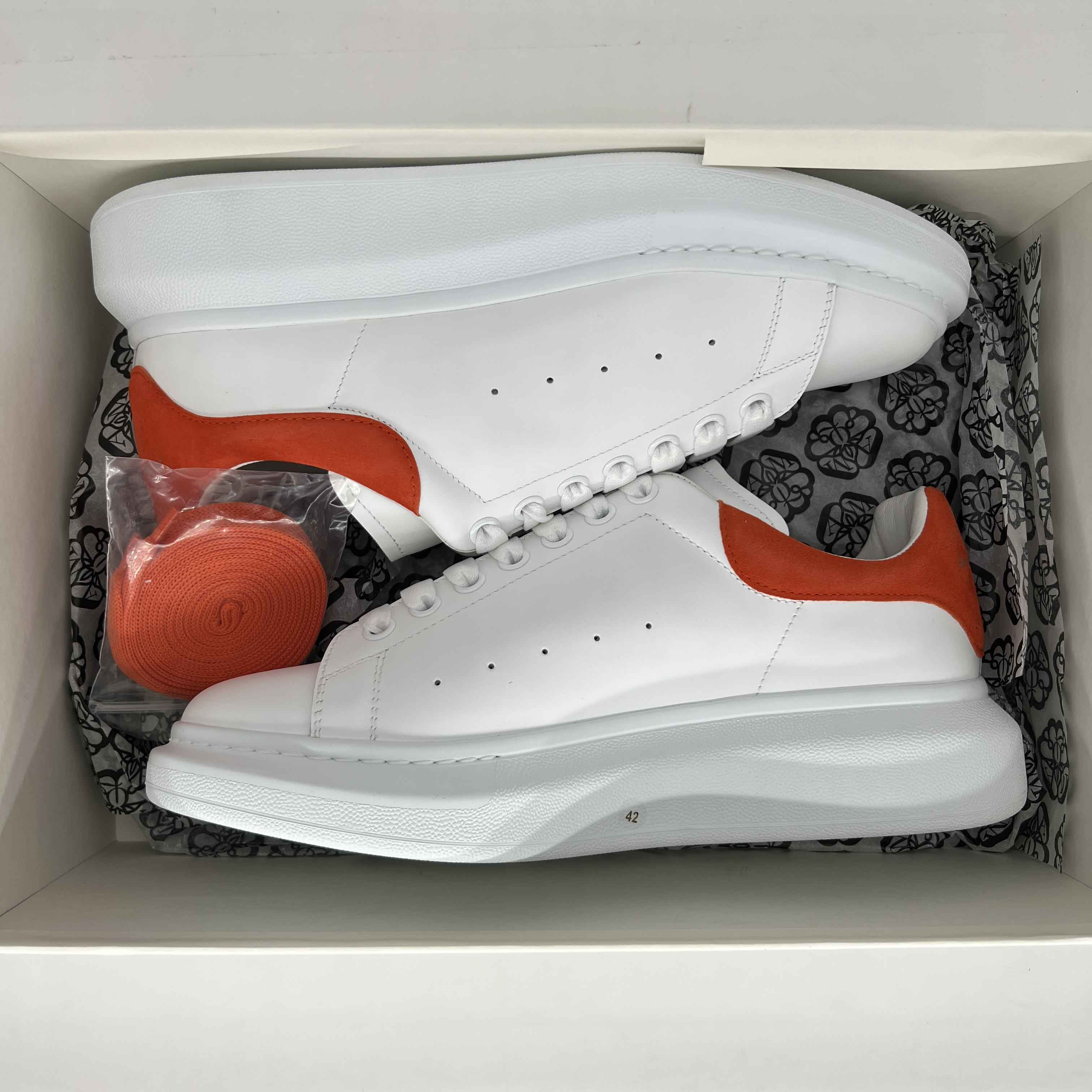 Alexander McQueen Over Sized Sneaker &quot;White Orange&quot;  New Size 42