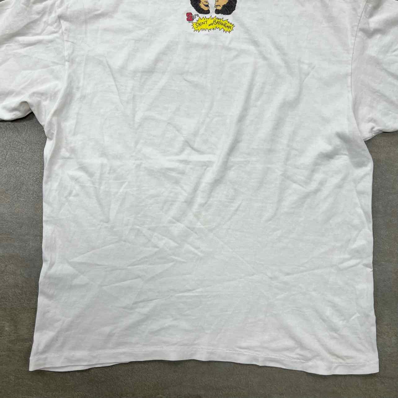 Saint Michael T-Shirt "BAPE" White Used Size XL