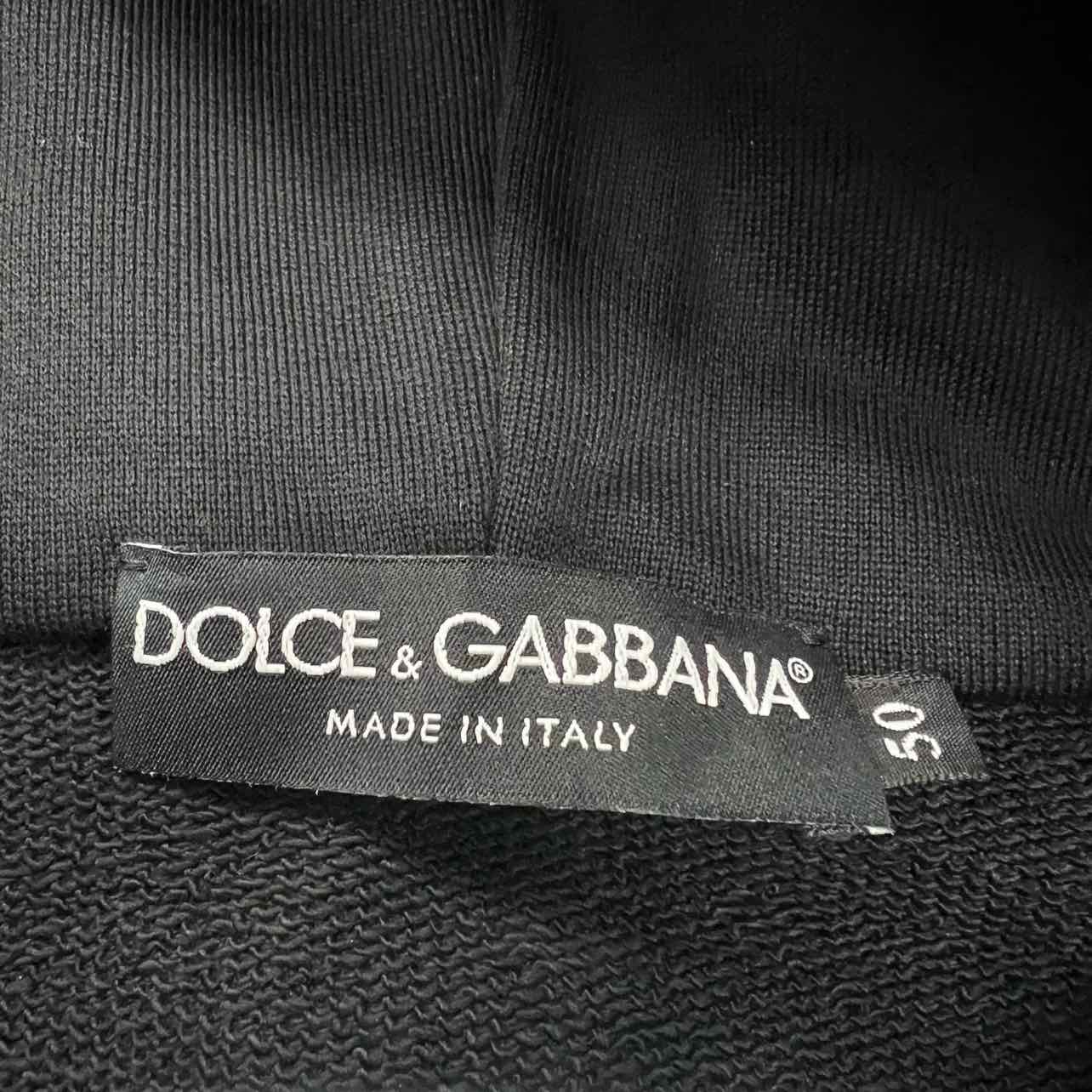 Dolce &amp; Gabbana Hoodie &quot;COORDINATES&quot; Black New Size 50
