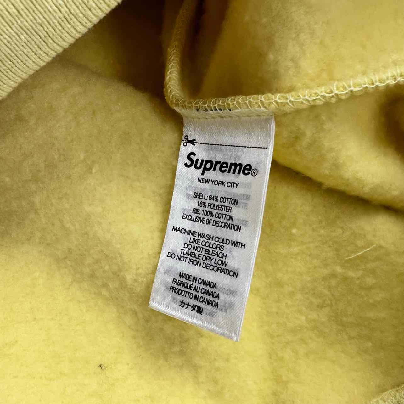 Supreme Crewneck Sweater BOX LOGO Pale Yellow New Size M – SOLED OUT JC
