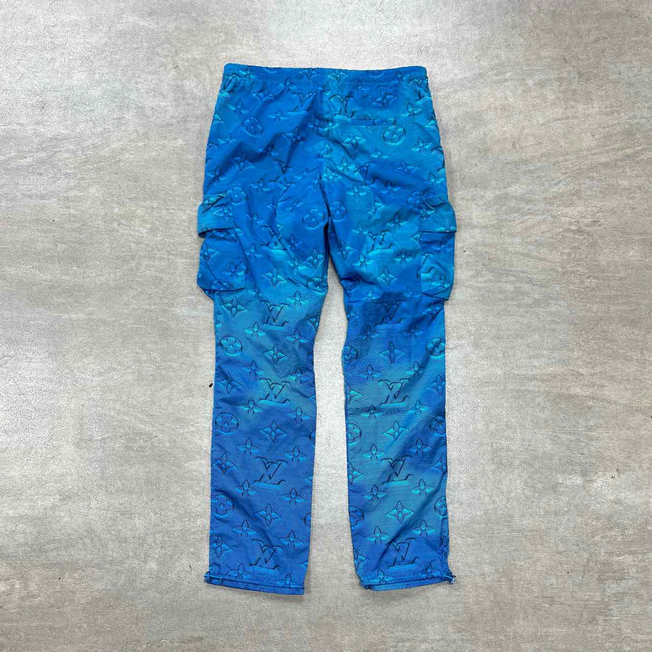 Louis Vuitton Track Pants &quot;MONOGRAM&quot; Blue Used Size 46