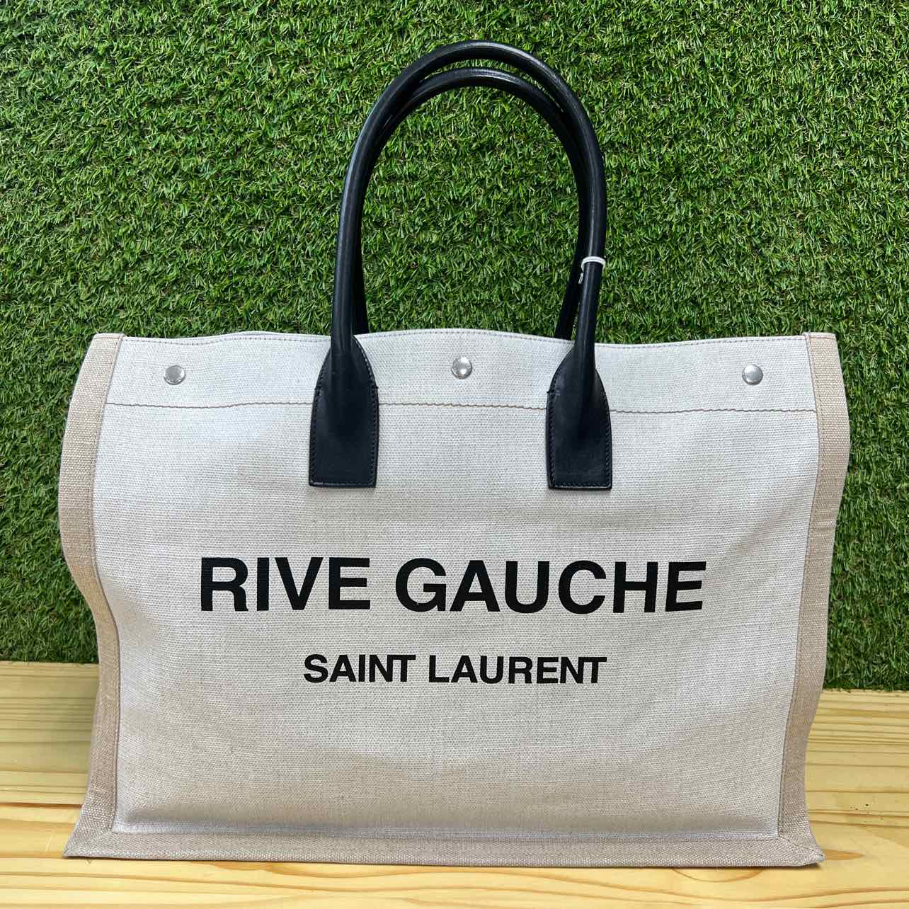 YSL Tote Bag "RIVE GAUCHE" Used Cream Size Small