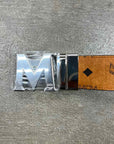 MCM Belt "VIESTOS SILVER BUCKLE" New Cognac Size OS