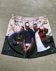 Pop Cultured Shorts "PAID IN FULL" Multi-Color New Size M