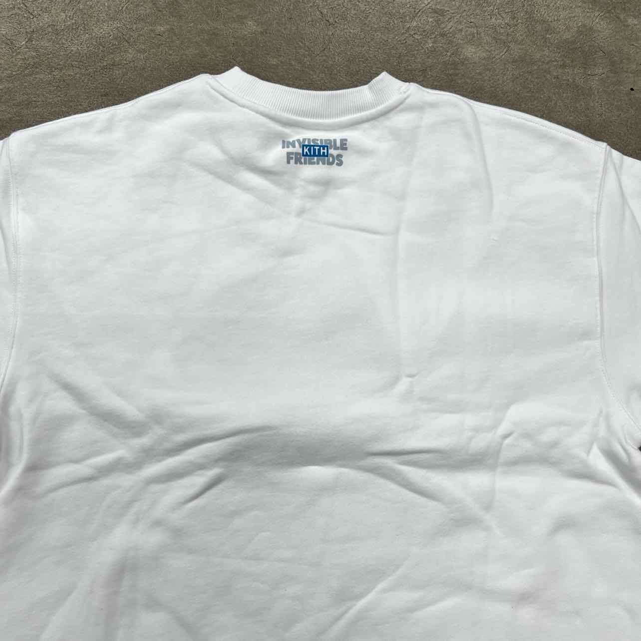 Kith Crewneck Sweater &quot;INVISIBLE FRIENDS&quot; White New Size M