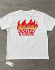 Bravest Studios T-Shirt "FLAME" White New Size M