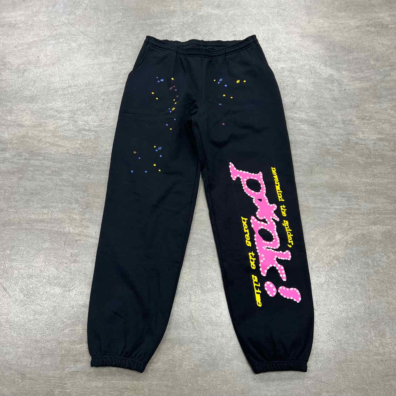 Sp5der Sweatpants "P*NK" Black New Size L