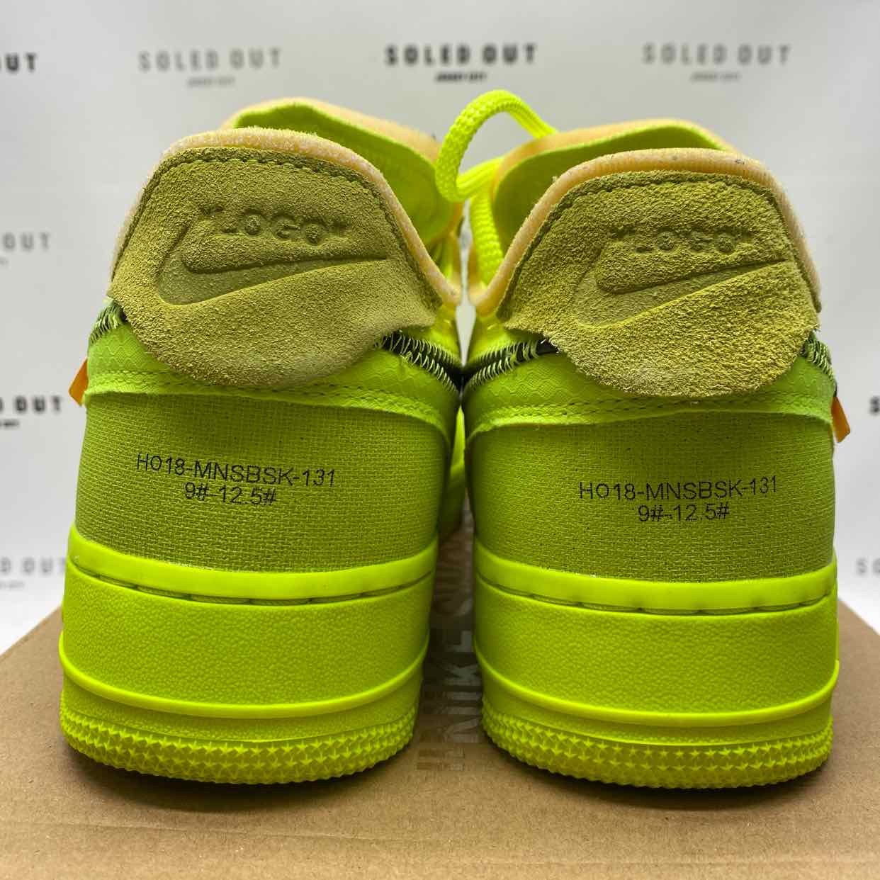 Nike Air Force 1 Low / OW &quot;Volt&quot; 2018 Used Size 9