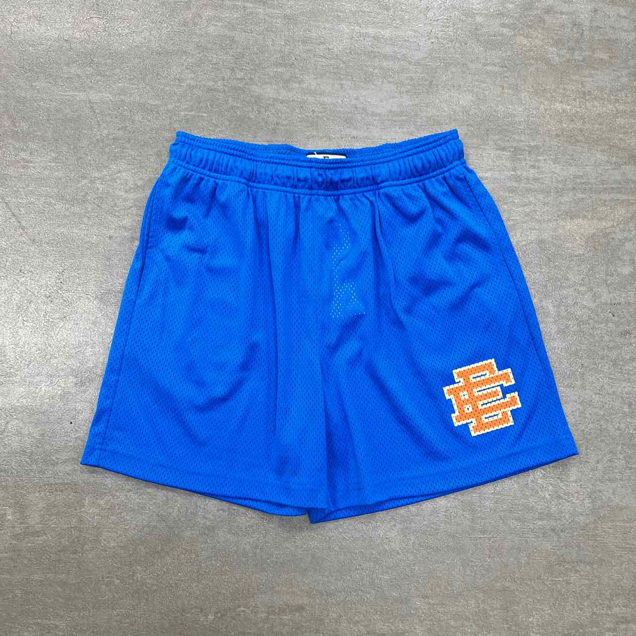 Eric Emanuel Mesh Shorts &quot;BLUE&quot; Orange New Size L