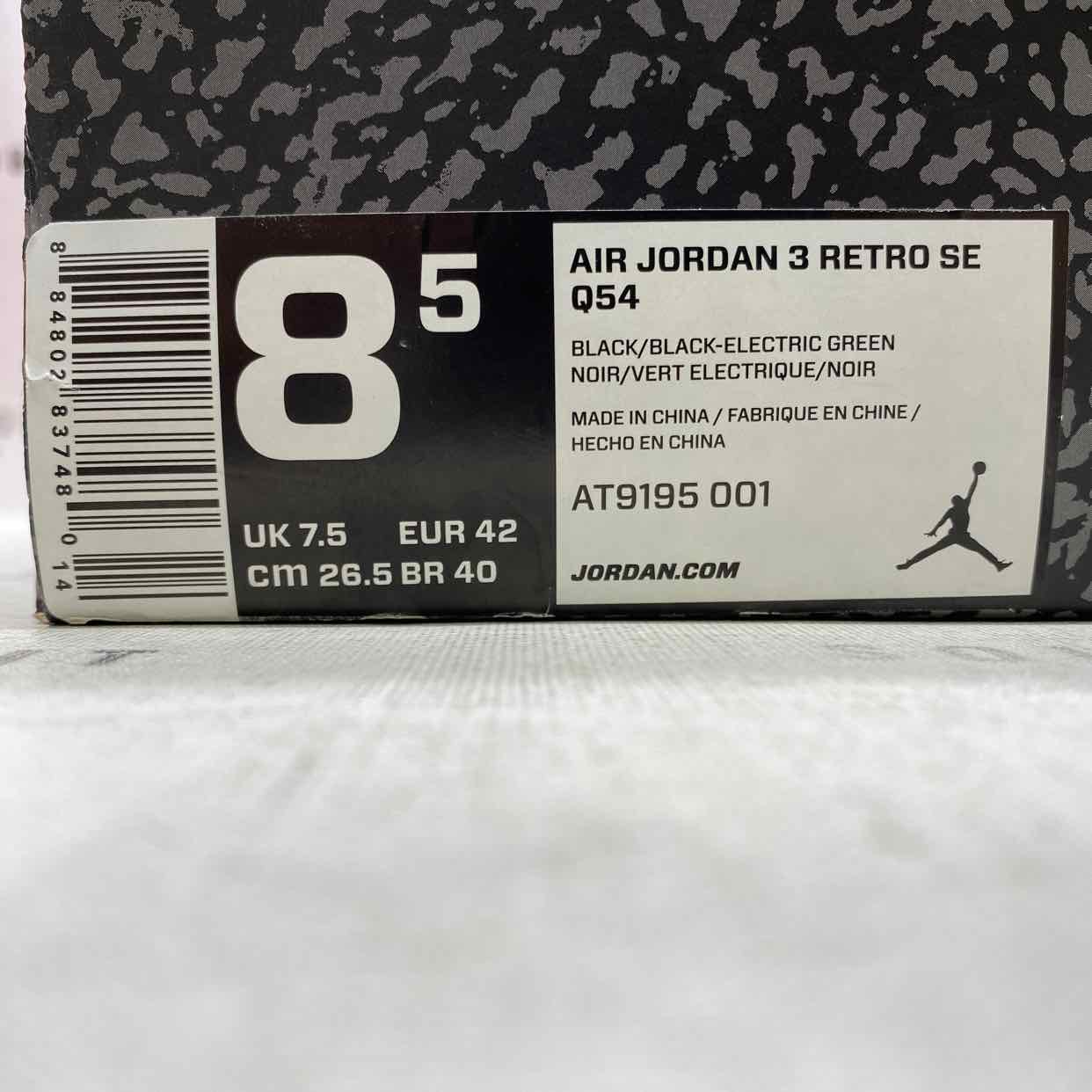 Air Jordan 3 Retro SE &quot;Quai 54&quot; 2018 New Size 8.5