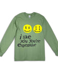 Soled Out Long Sleeve "EXPENSIVE" Military Green New Size L