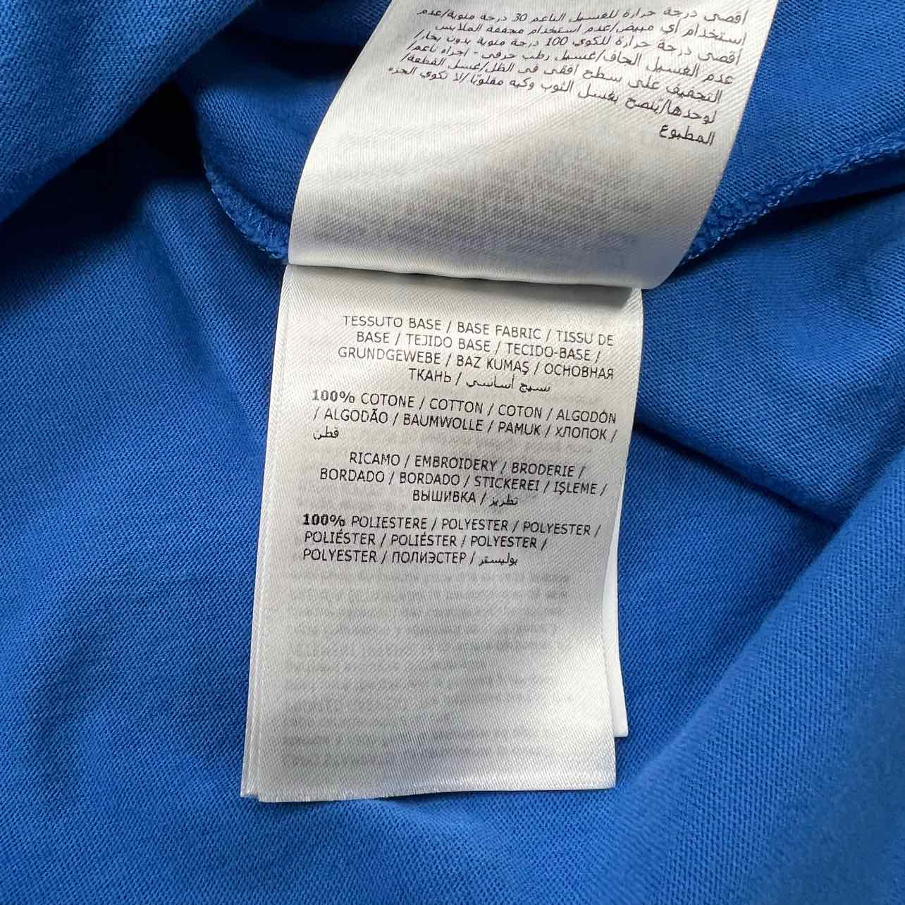 Moncler T-Shirt "CREST LOGO" Blue New Size S