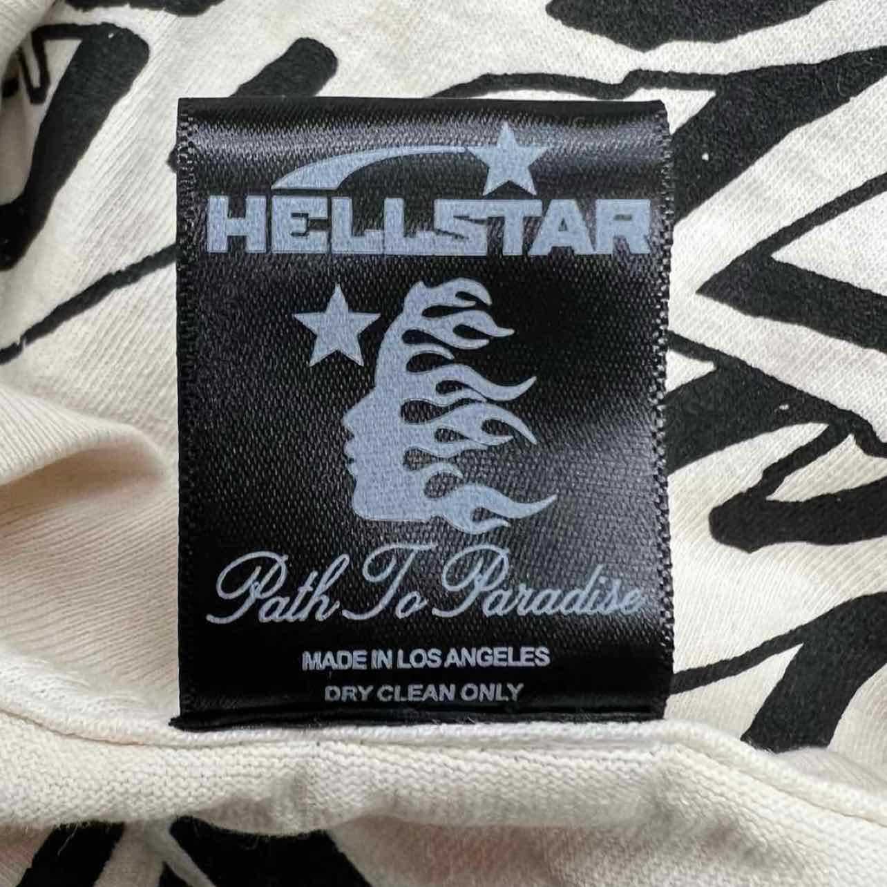 Hellstar T-Shirt "RECORDS" Cream New Size XL